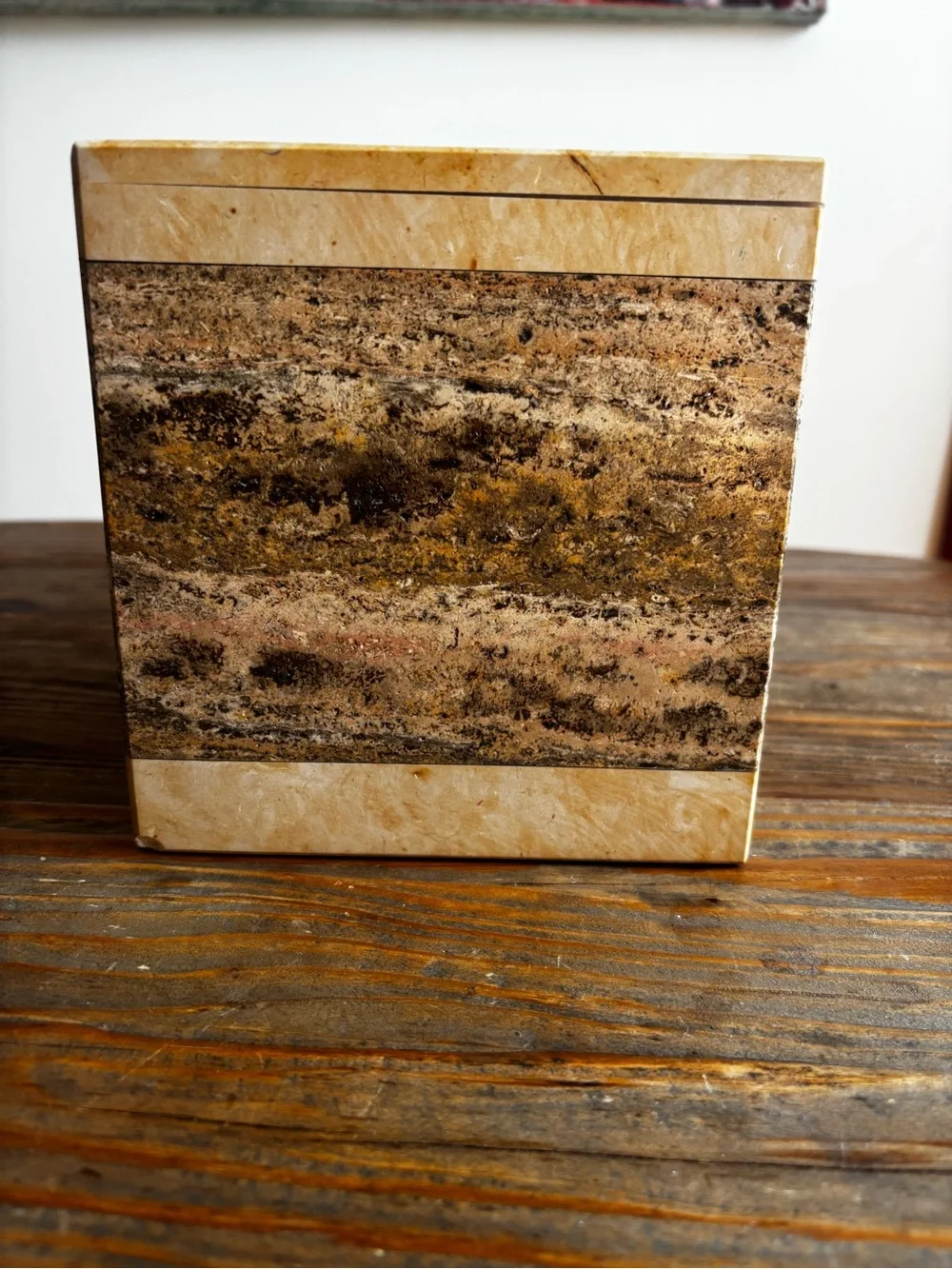 Marble travertine Tissue Box (vintage)